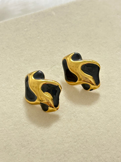 Black Liquid Statement Studs