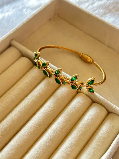Emerald Leaf Bracelet