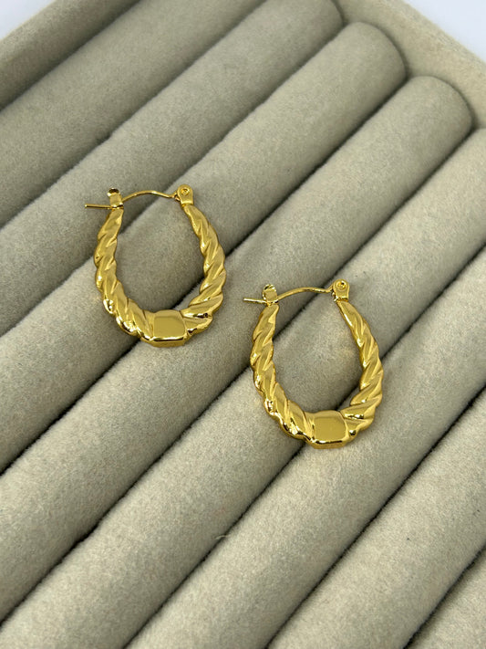 Golden Braid Hoops