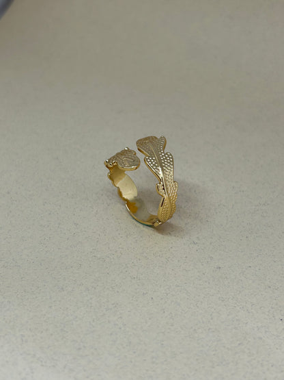 Feather Glow Adjustable Ring