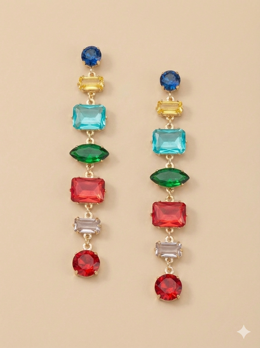 Multicolour Crystals Earrings