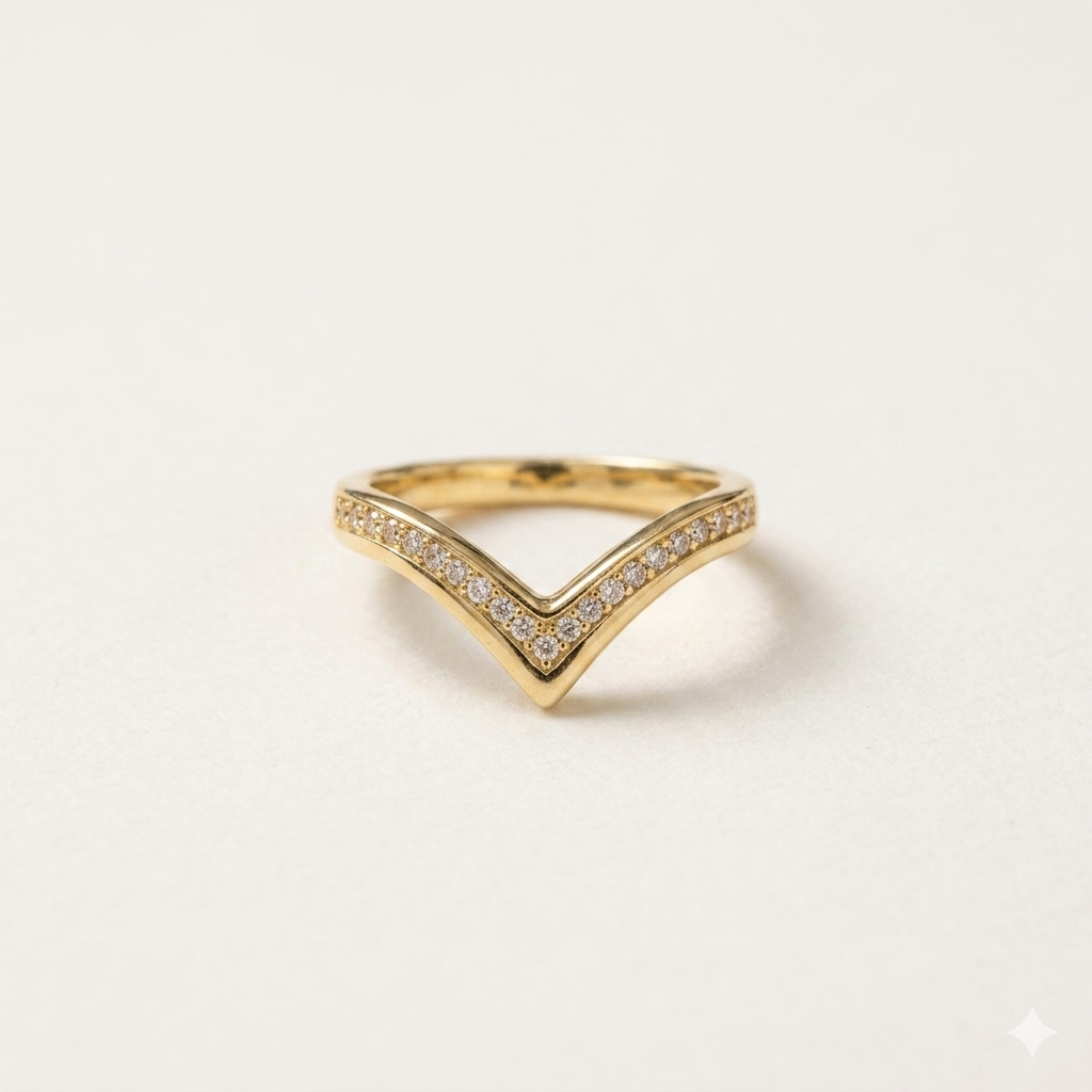 V Diamond Adjustable Ring