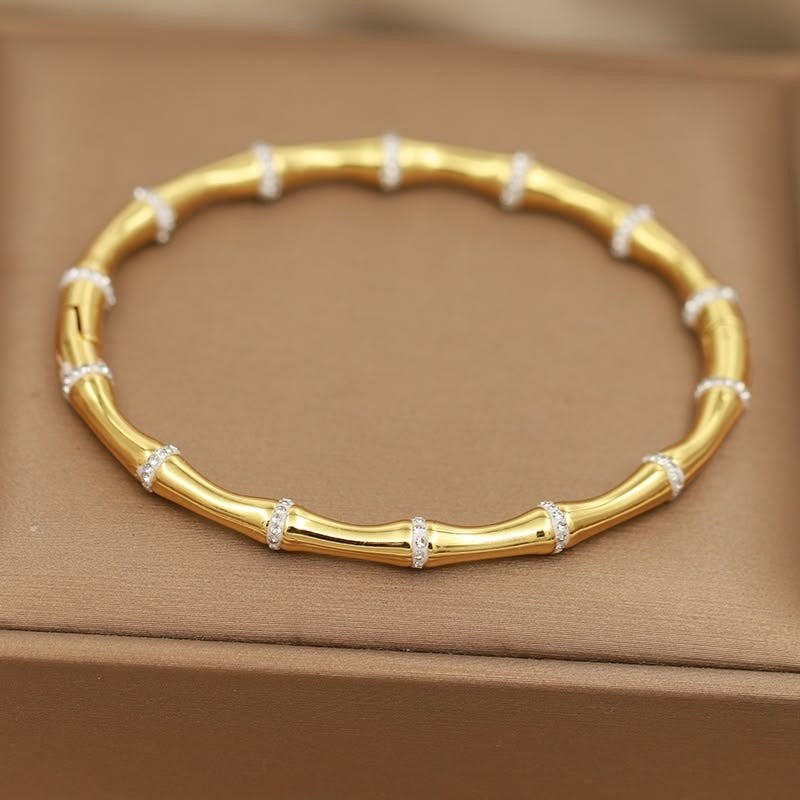 Golden Diamond Bamboo Bracelet