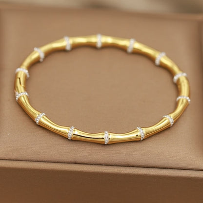 Golden Diamond Bamboo Bracelet