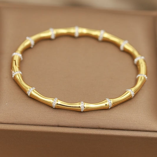 Golden Diamond Bamboo Bracelet