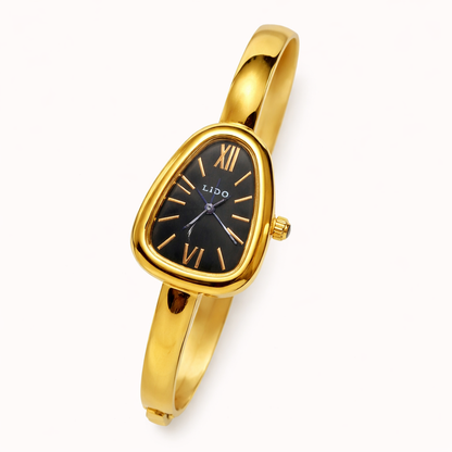 Oval Vintage Kada Style Watch(Black Dial)