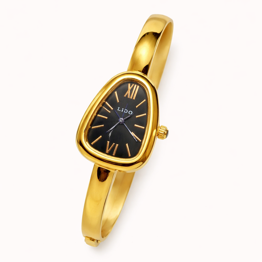 Oval Vintage Kada Style Watch(Black Dial)