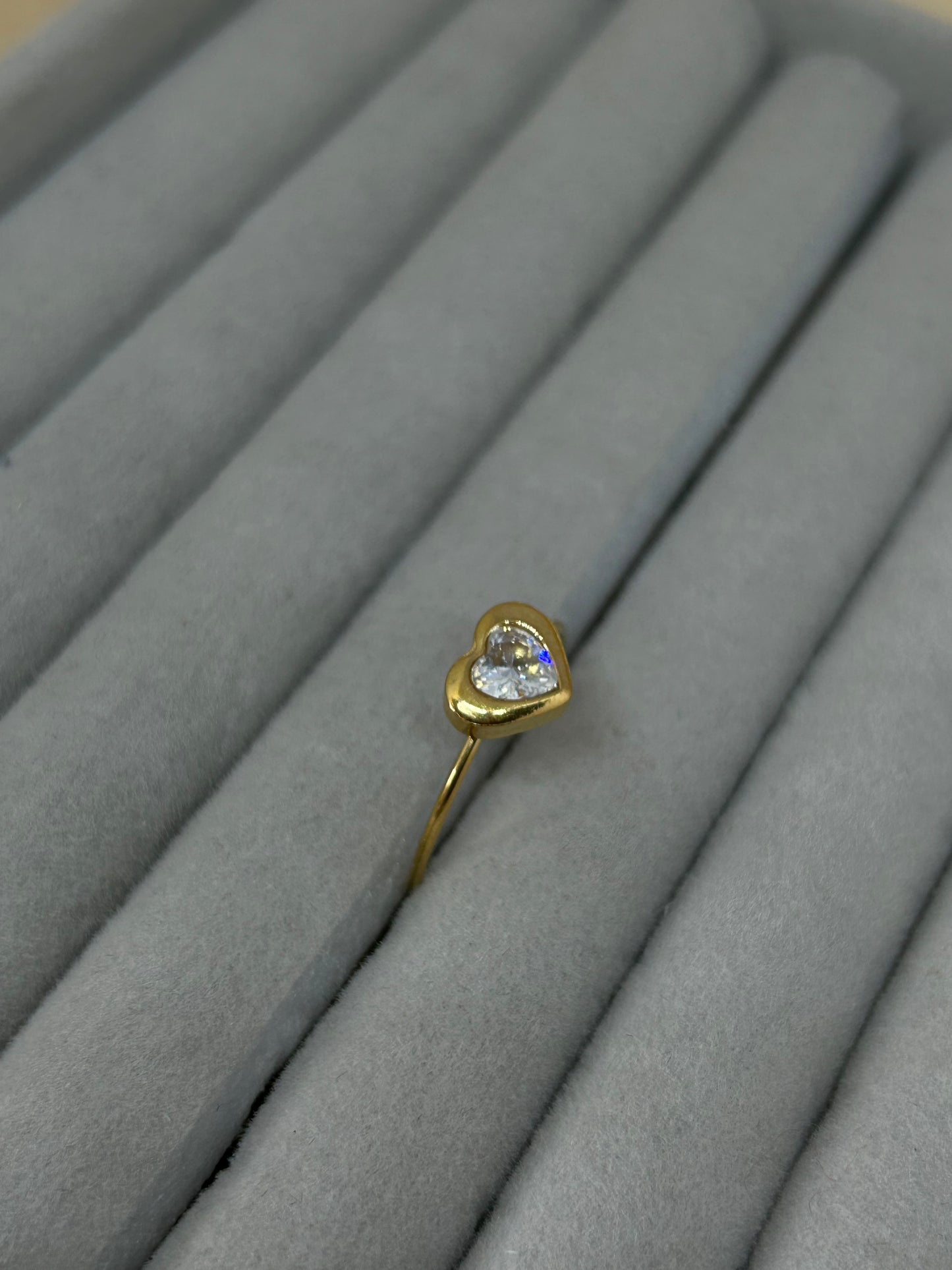 Sparkling Heart Solitaire Ring