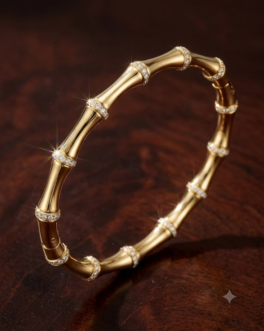 Golden Diamond Bamboo Bracelet