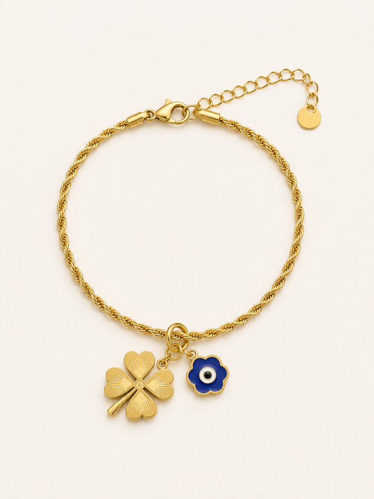 Clover Evil Eye Bracelet