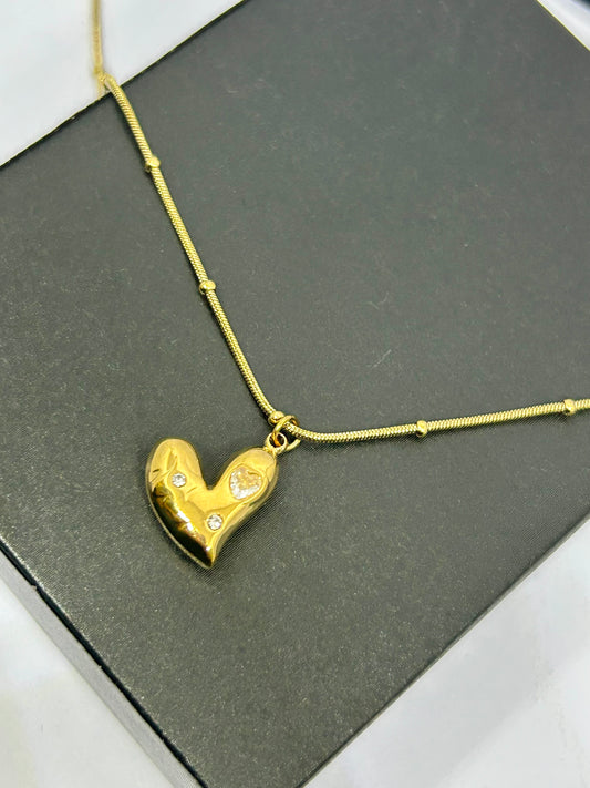 Golden Glow Heart Necklace