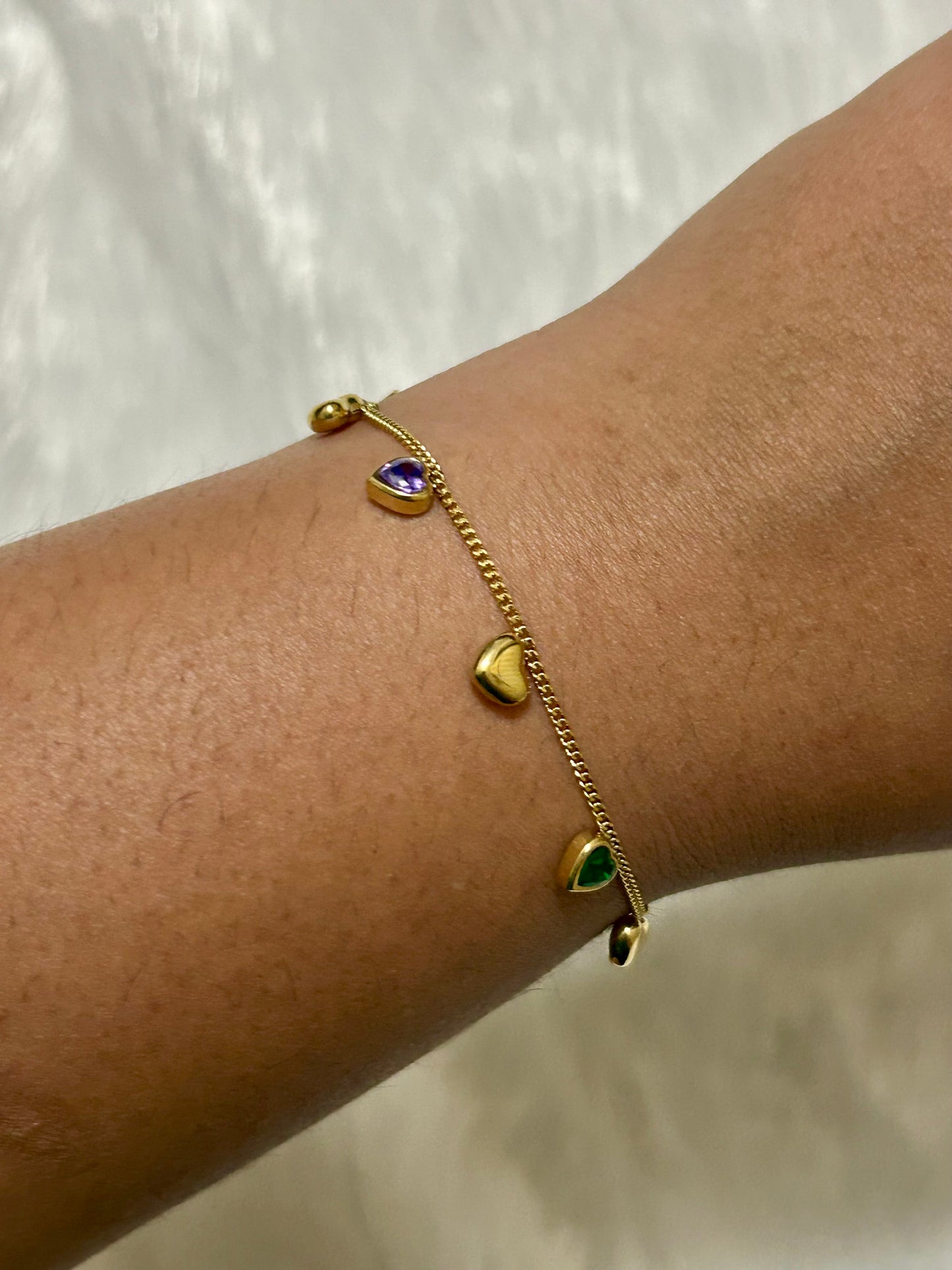 Multicoloured Hearts Bracelet