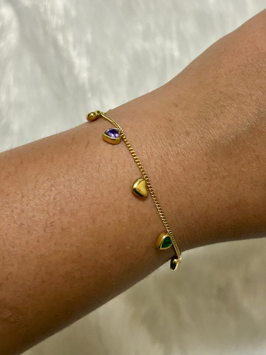Multicoloured Hearts Bracelet