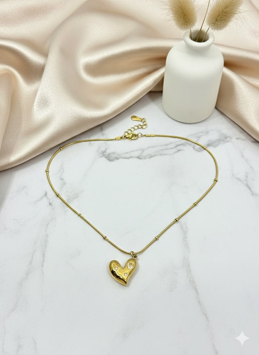 Golden Glow Heart Necklace