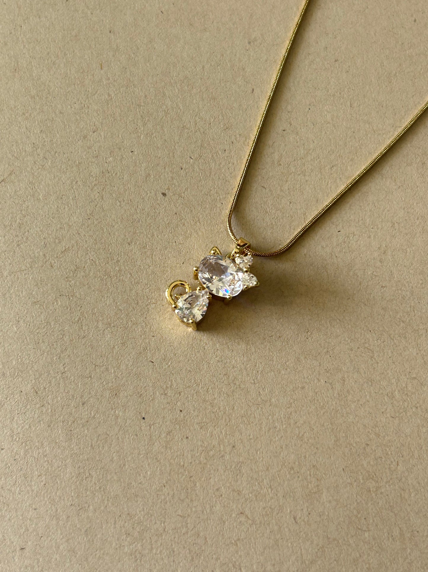Diamond Kitten Necklace