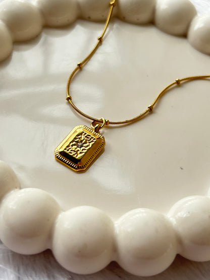 Antique Anti Tarnish Temple-Inspired Pendant Necklace