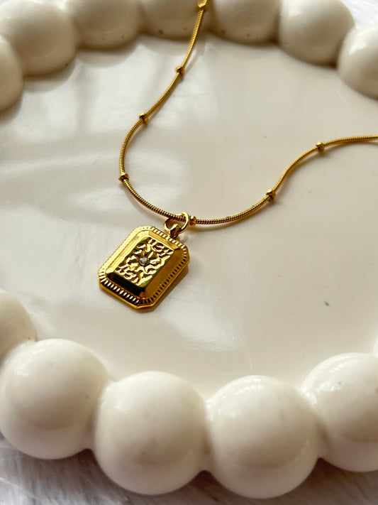 Antique Anti Tarnish Temple-Inspired Pendant Necklace