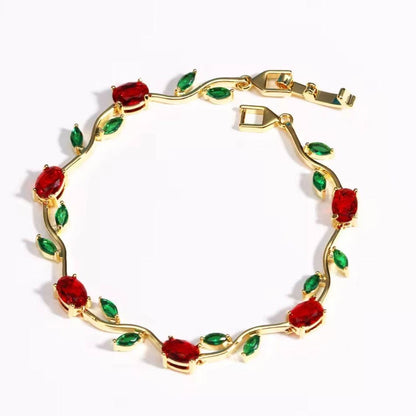 Maroon & Green Tulip Bracelet