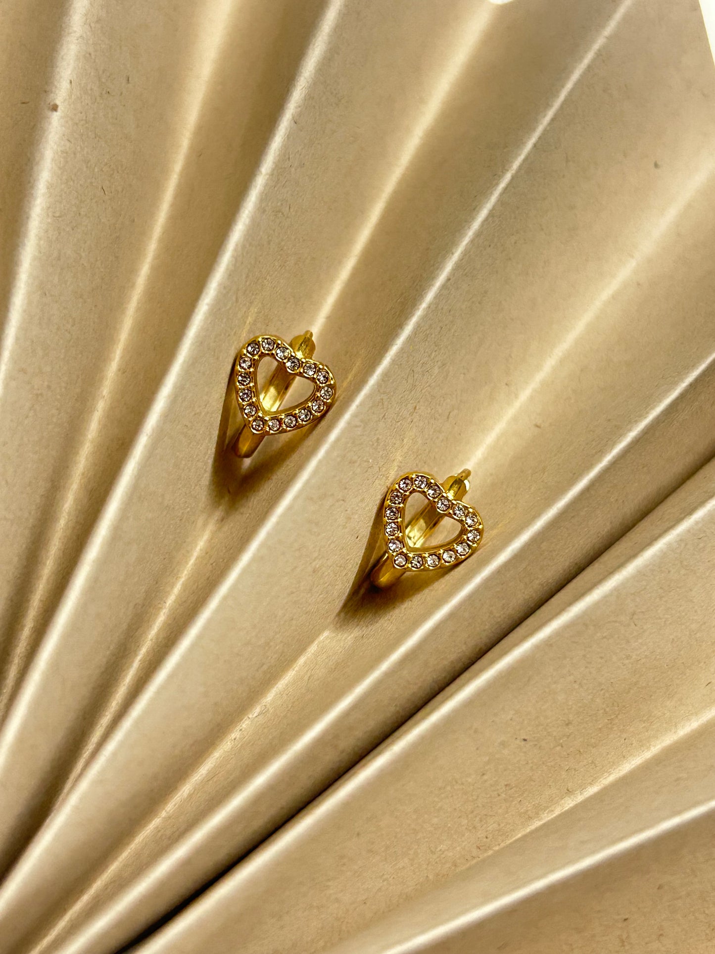Diamond Heart Hoops