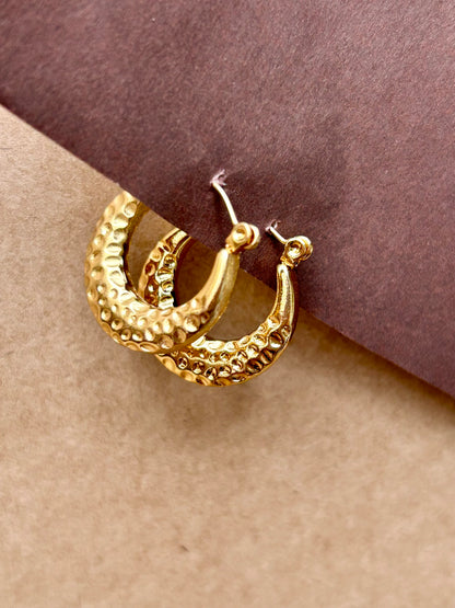 Anti Tarnish Golden Dune Hoops