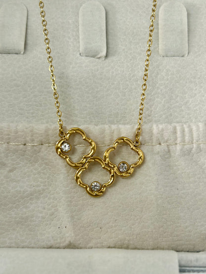 Golden Clover Charm Necklace