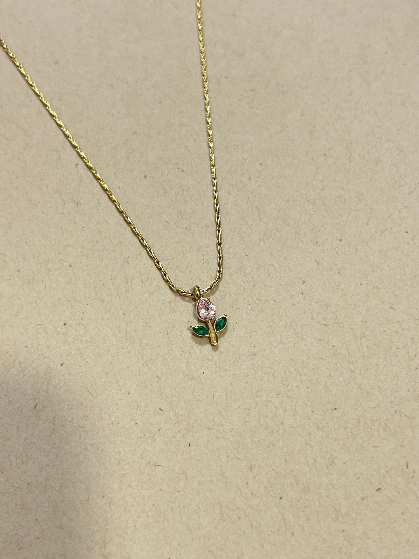 Pink Tulip Necklace