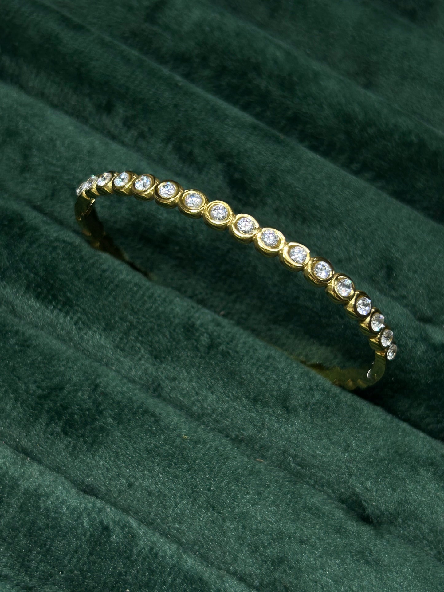 Gold Bezel CZ Tennis Bracelet