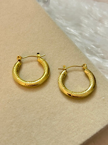 Half Textured Hoops