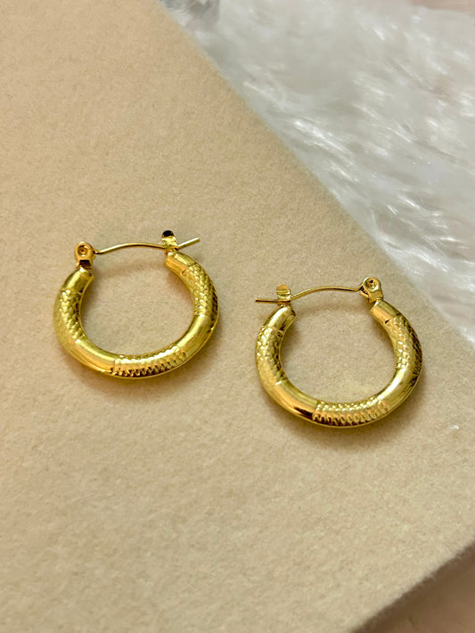 Half Textured Hoops