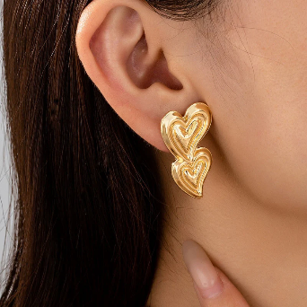 Double Heart Earrings