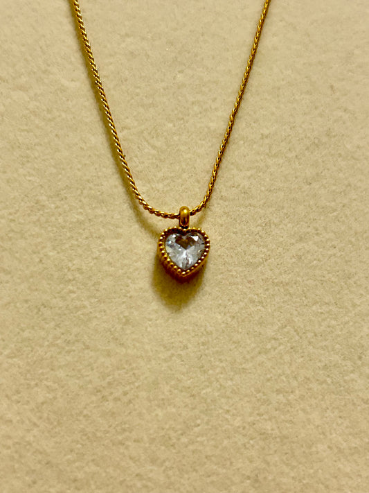 White Heart Necklace