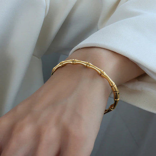 Gold Plated Bamboo Anti Tarnish Bracelet
