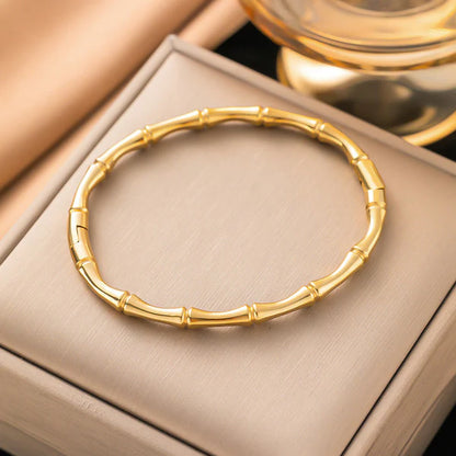 Gold Plated Bamboo Anti Tarnish Bracelet