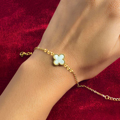 White Clover Chain Bracelet