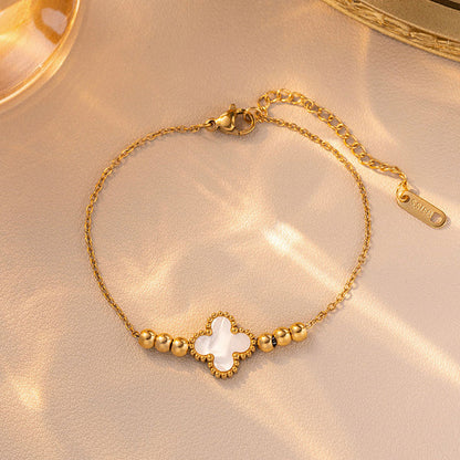 White Clover Chain Bracelet