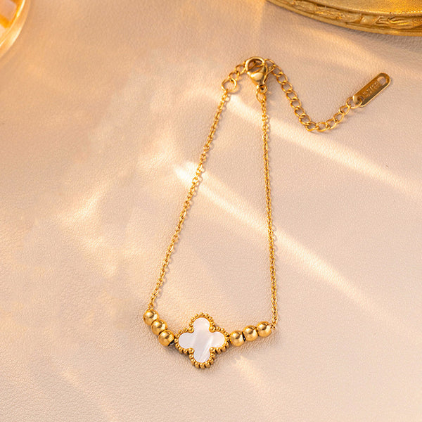 White Clover Chain Bracelet