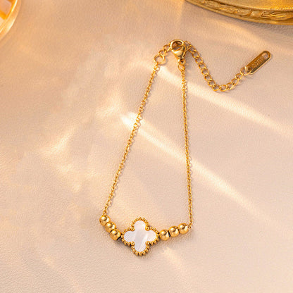 White Clover Chain Bracelet