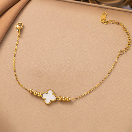White Clover Chain Bracelet