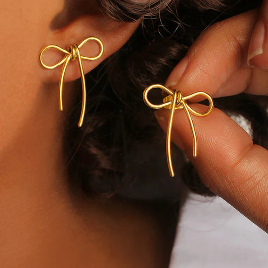 Bow Themed Drop Earrings