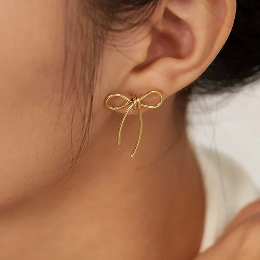 Bow Themed Drop Earrings
