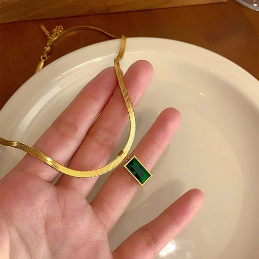 Green Geometric Pendant
