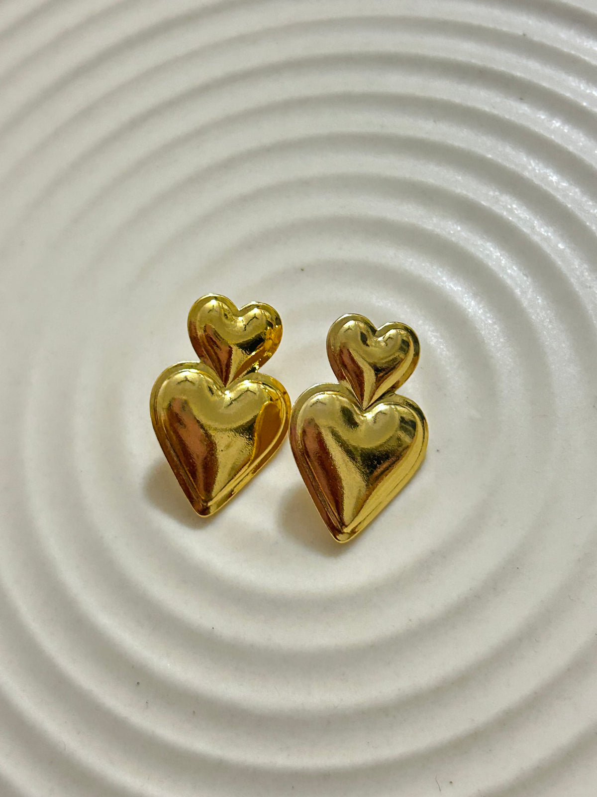 Double Heart Studs