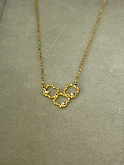 Golden Clover Charm Necklace