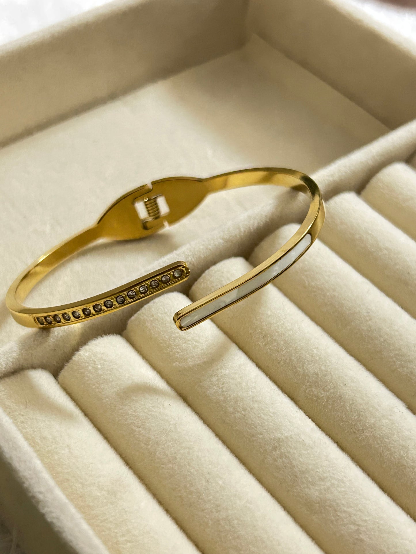 White Enamel with Diamond Bracelet