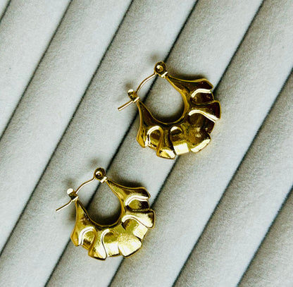 Anti Tarnish Petal Fan Hoops