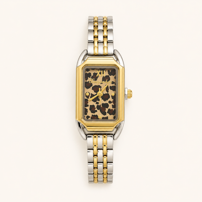Dual Tone Animal Print Watch