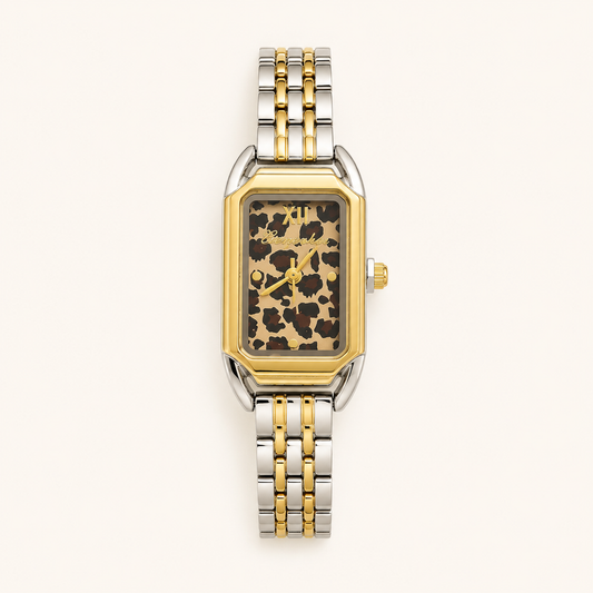 Dual Tone Animal Print Watch