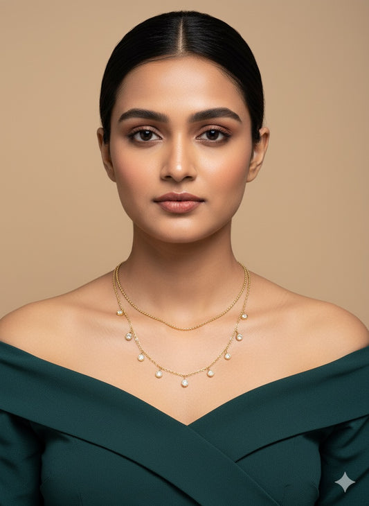 Double Layered Diamond Necklace