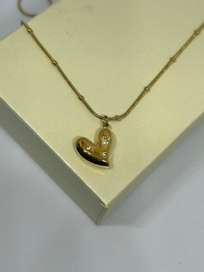 Golden Glow Heart Necklace