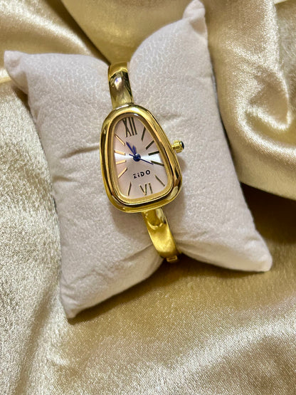 Oval Vintage Watch Kada Style(White Dial)
